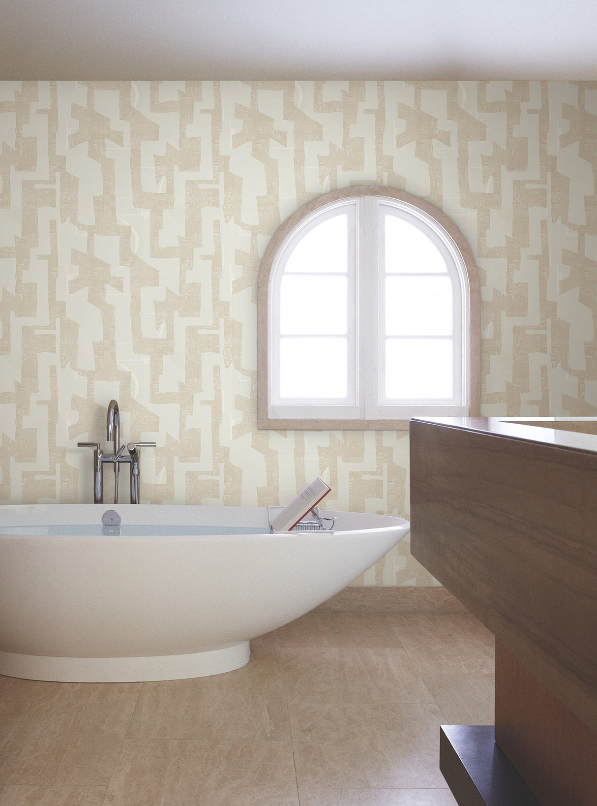 York AG2103 Modern Tribal Caramel & Cream Wallpaper