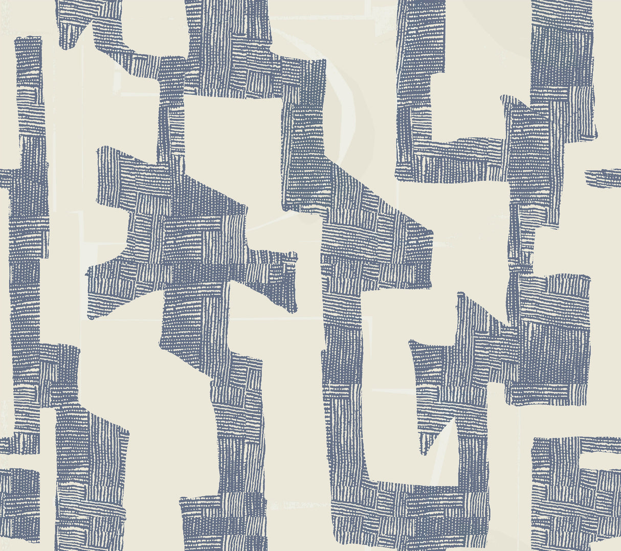 York AG2104 Modern Tribal Almond & Navy Wallpaper