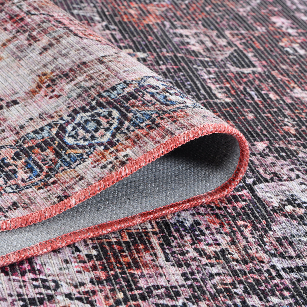 Amer Rugs ALA-1 Alaska Machine-Washable Vintage Medallion Power-Loomed /Red Area Rug