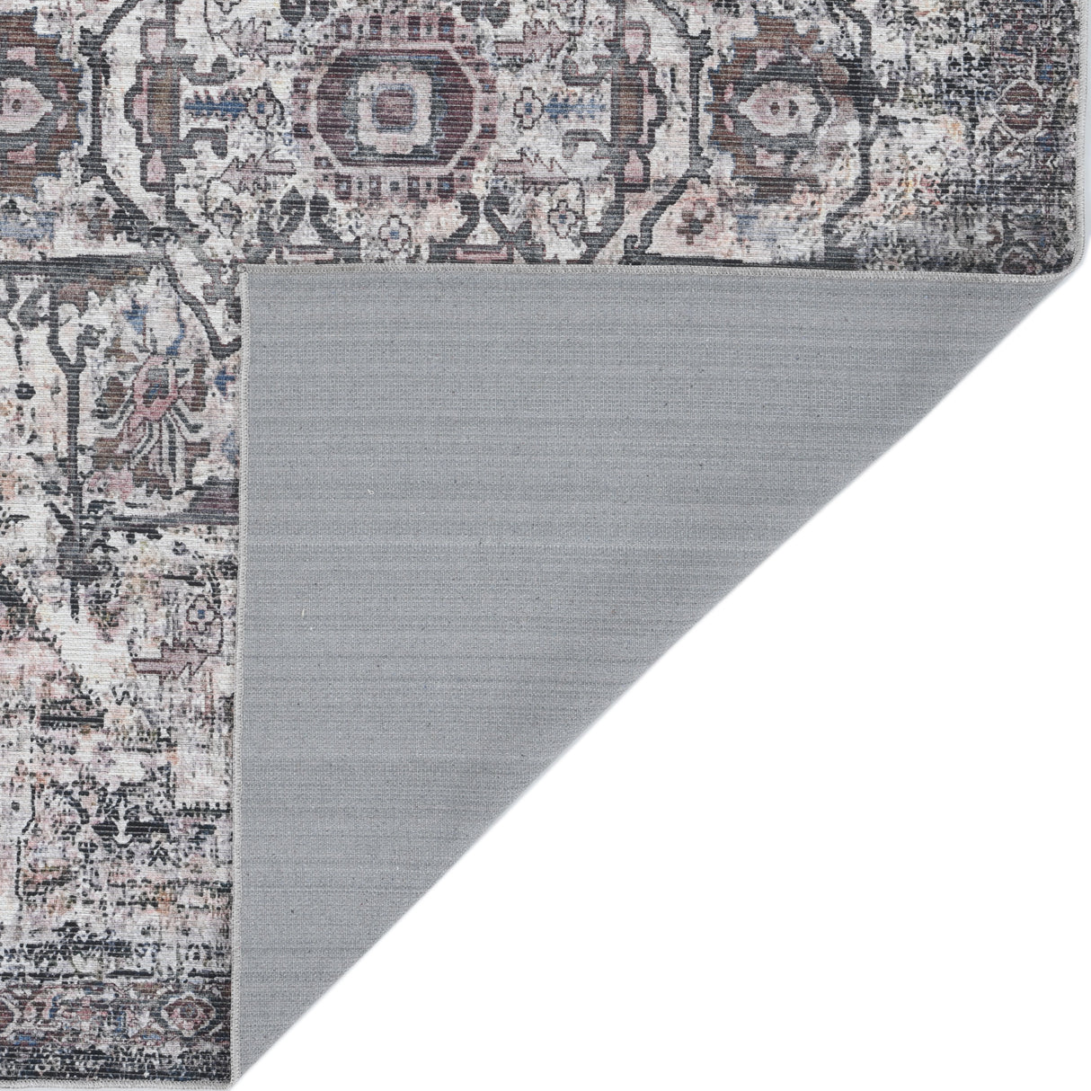 Amer Rugs ALA-2 Alaska Machine-Washable Vintage Medallion Power-Loomed /Gray Area Rug