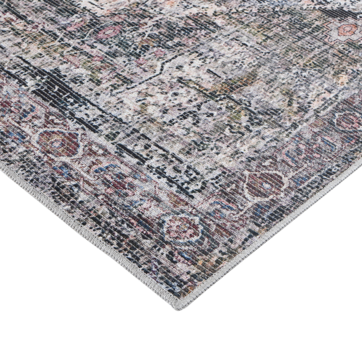 Amer Rugs ALA-2 Alaska Machine-Washable Vintage Medallion Power-Loomed /Gray Area Rug