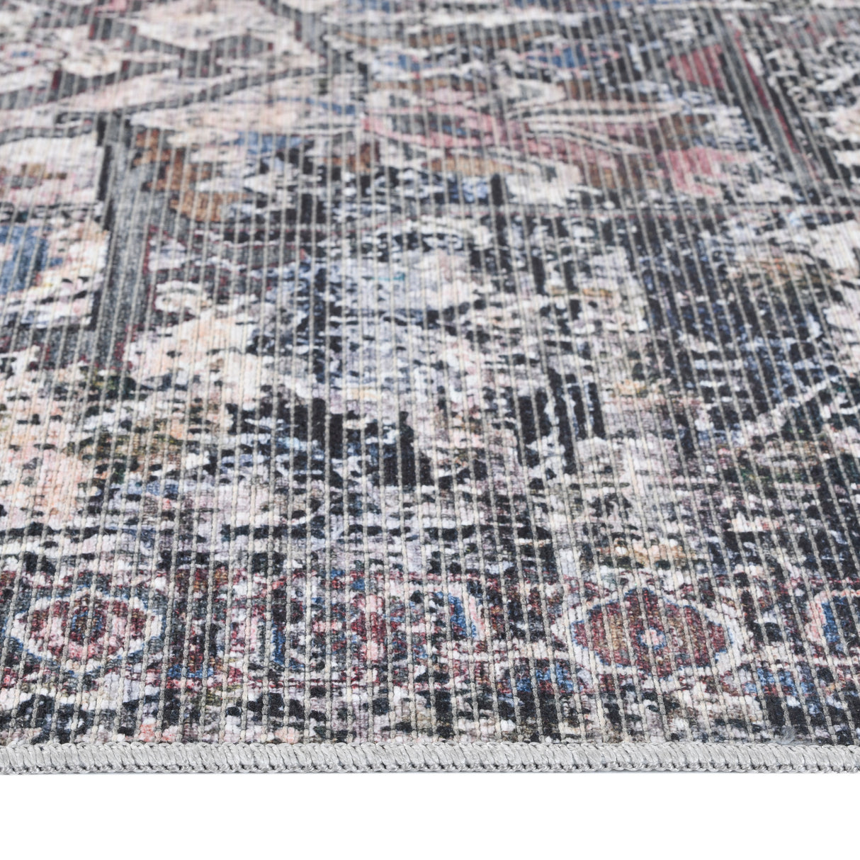 Amer Rugs ALA-2 Alaska Machine-Washable Vintage Medallion Power-Loomed /Gray Area Rug