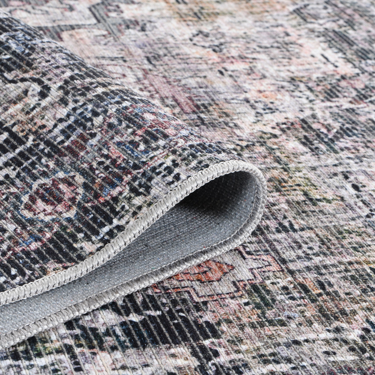 Amer Rugs ALA-2 Alaska Machine-Washable Vintage Medallion Power-Loomed /Gray Area Rug