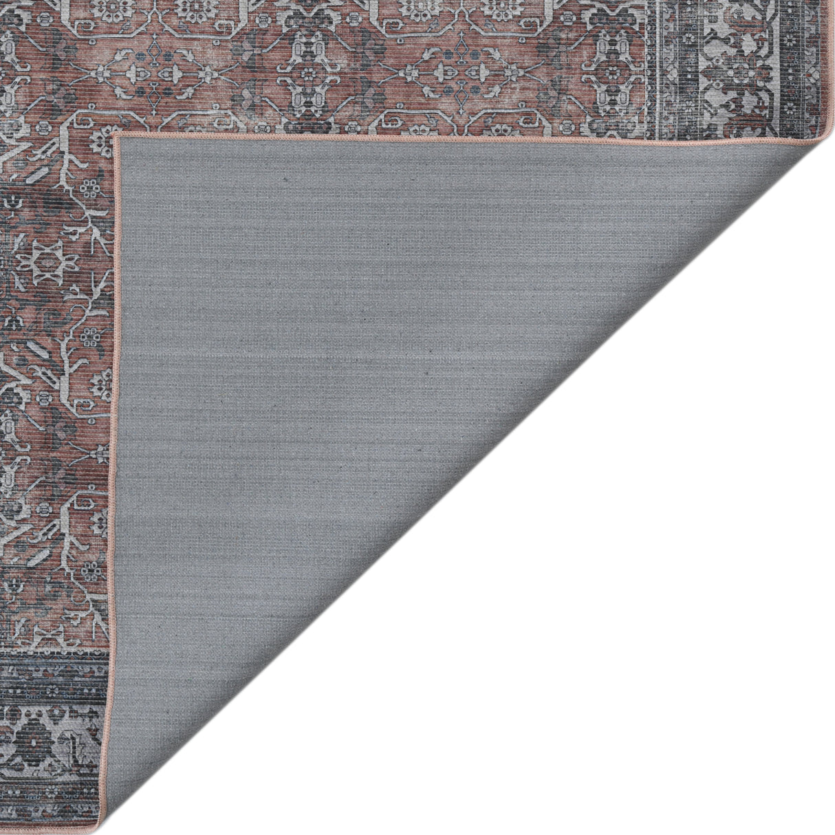 Amer Rugs ALA-4 Alaska Machine-Washable Vintage Medallion Power-Loomed /Gray Area Rug