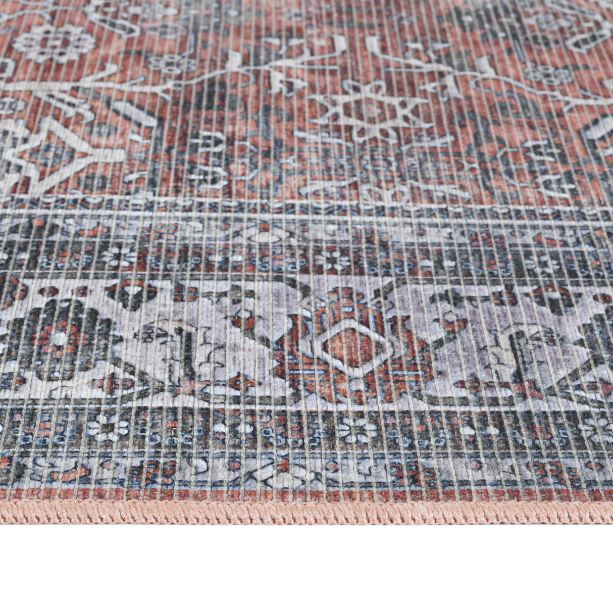 Amer Rugs ALA-4 Alaska Machine-Washable Vintage Medallion Power-Loomed /Gray Area Rug