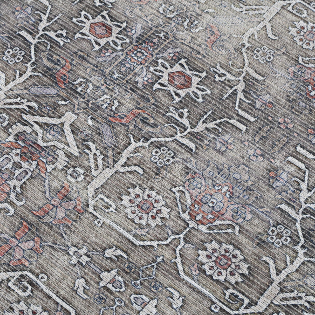 Amer Rugs ALA-6 Alaska Machine-Washable Vintage Medallion Power-Loomed /Gray Area Rug