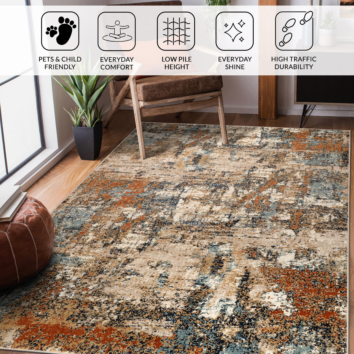 Amer Rugs ALU-11 Allure Contemporary /Rust Area Rug