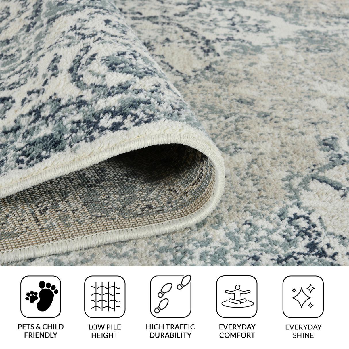 Amer Rugs ALU-6 Allure Classic Medallion /Blue Area Rug