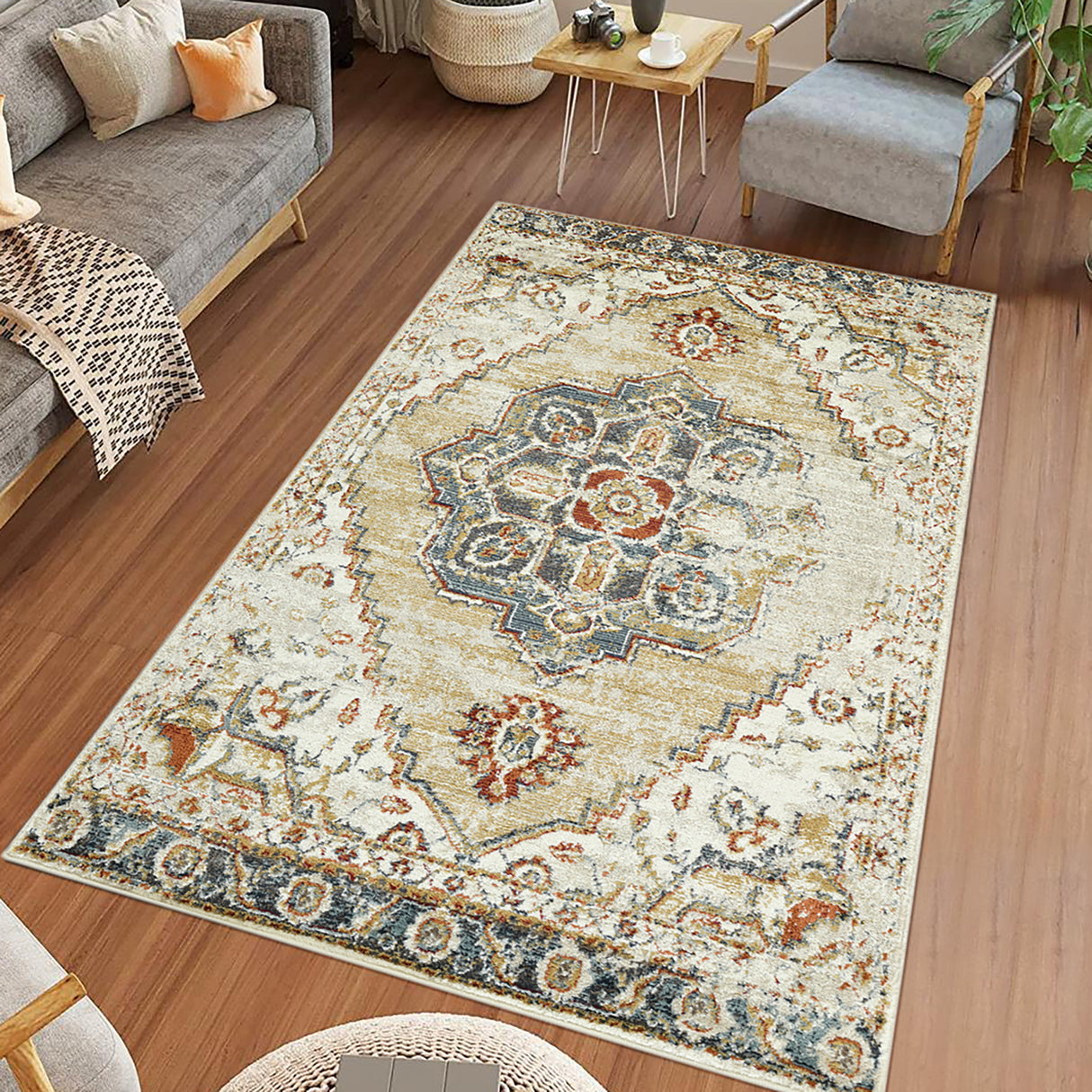 Amer Rugs ALU-7 Allure Classic Medallion /Beige Area Rug