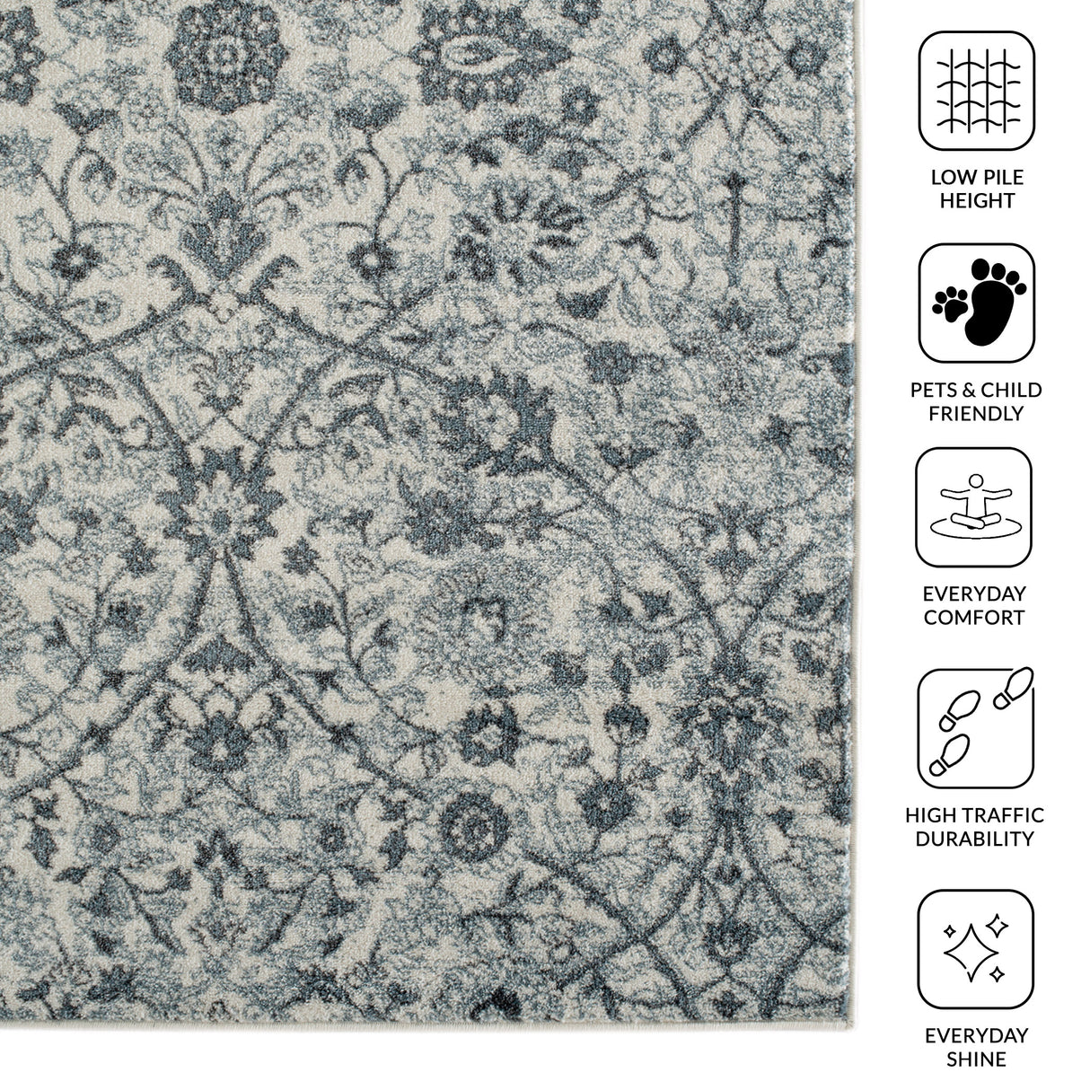 Amer Rugs ALX-24 Alexandria Classic Floral Area Rug