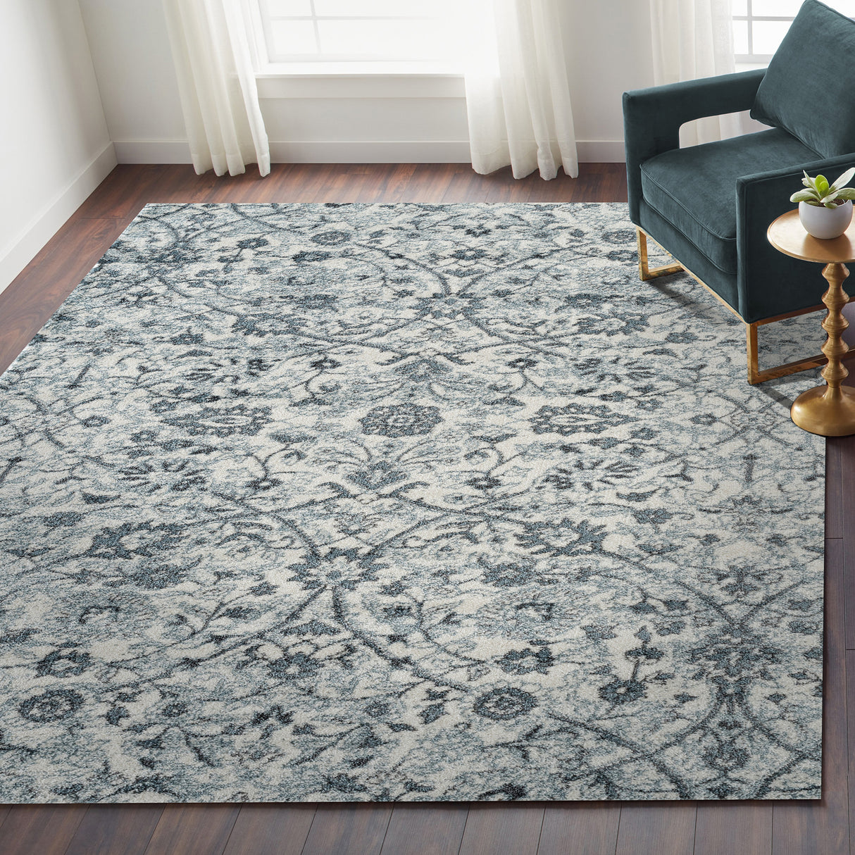 Amer Rugs ALX-24 Alexandria Classic Floral Area Rug