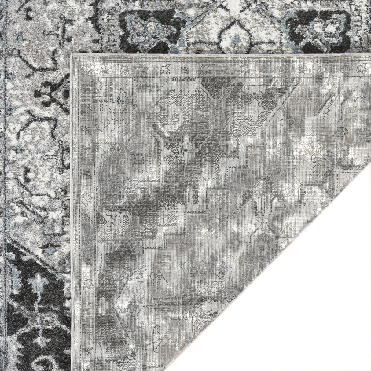 Amer Rugs ALX-49 Alexandria Contemporary Medallion /Gray Area Rug