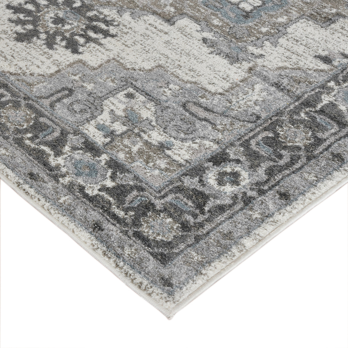 Amer Rugs ALX-51 Alexandria Classic Medallion /Stone Gray Area Rug
