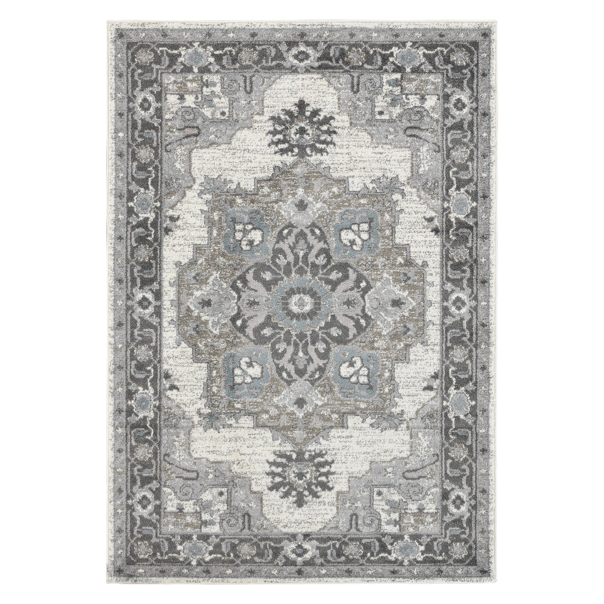 Amer Rugs ALX-51 Alexandria Classic Medallion /Stone Gray Area Rug