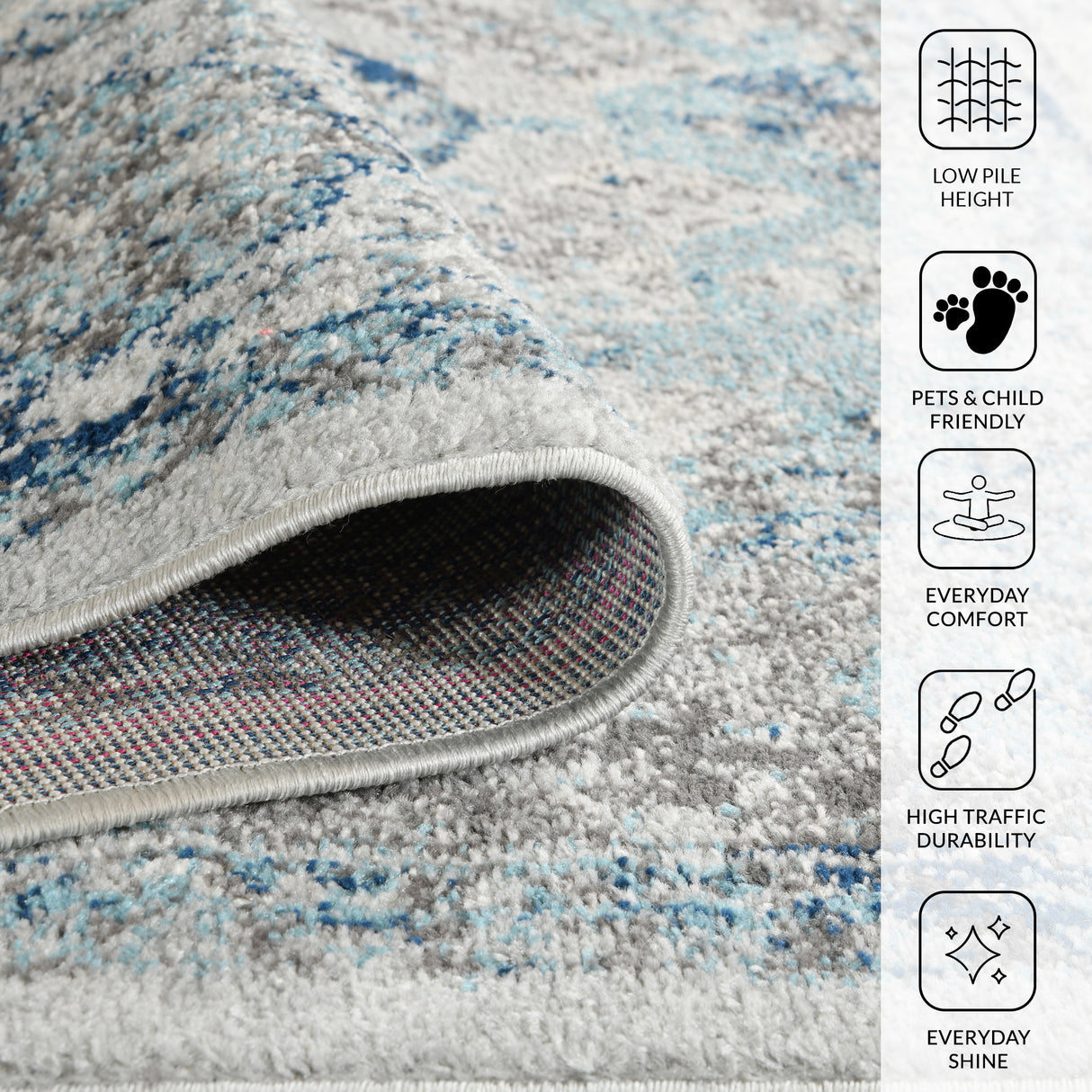 Amer Rugs ALX-83 Alexandria Classic Bordered /Sea Blue Area Rug