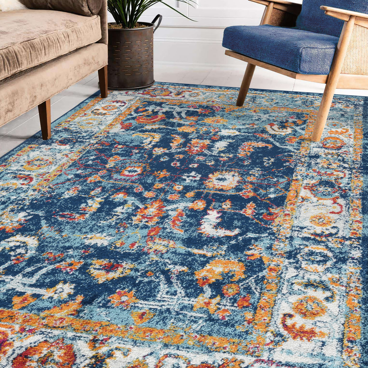 Amer Rugs ALX-85 Alexandria Farmhouse Bordered Area Rug