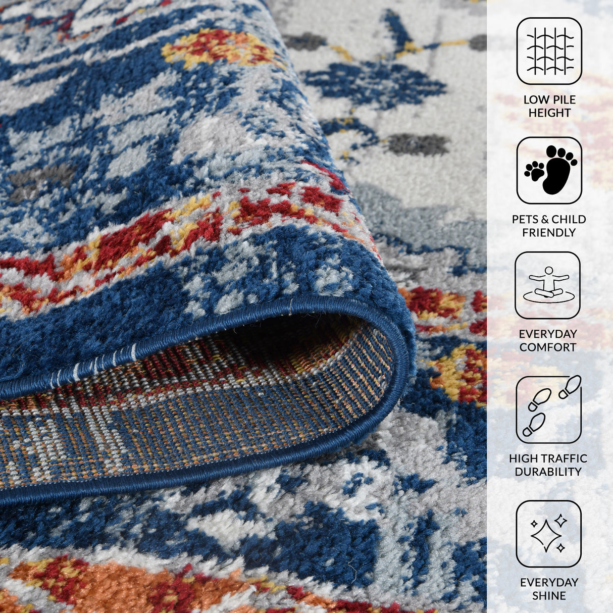 Amer Rugs ALX-90 Alexandria Classic Floral Runner Rug, 2'6" X 10'3" Area Rug