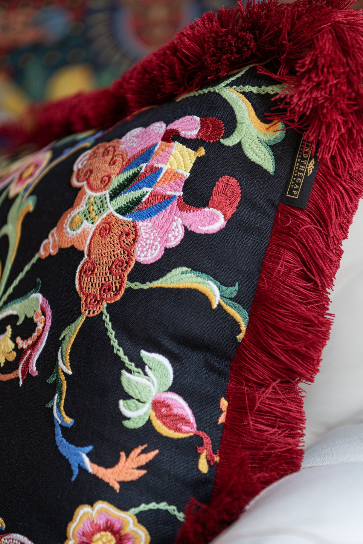MindtheGap AL FRESCO Embroidered Cushion - Lifestyle Collection 2024