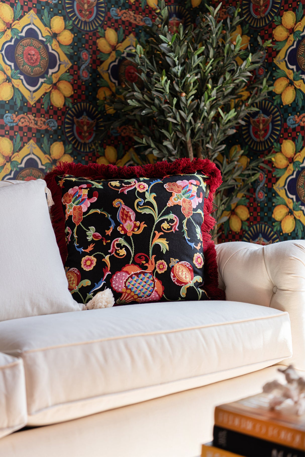 MindtheGap AL FRESCO Embroidered Cushion - Lifestyle Collection 2024