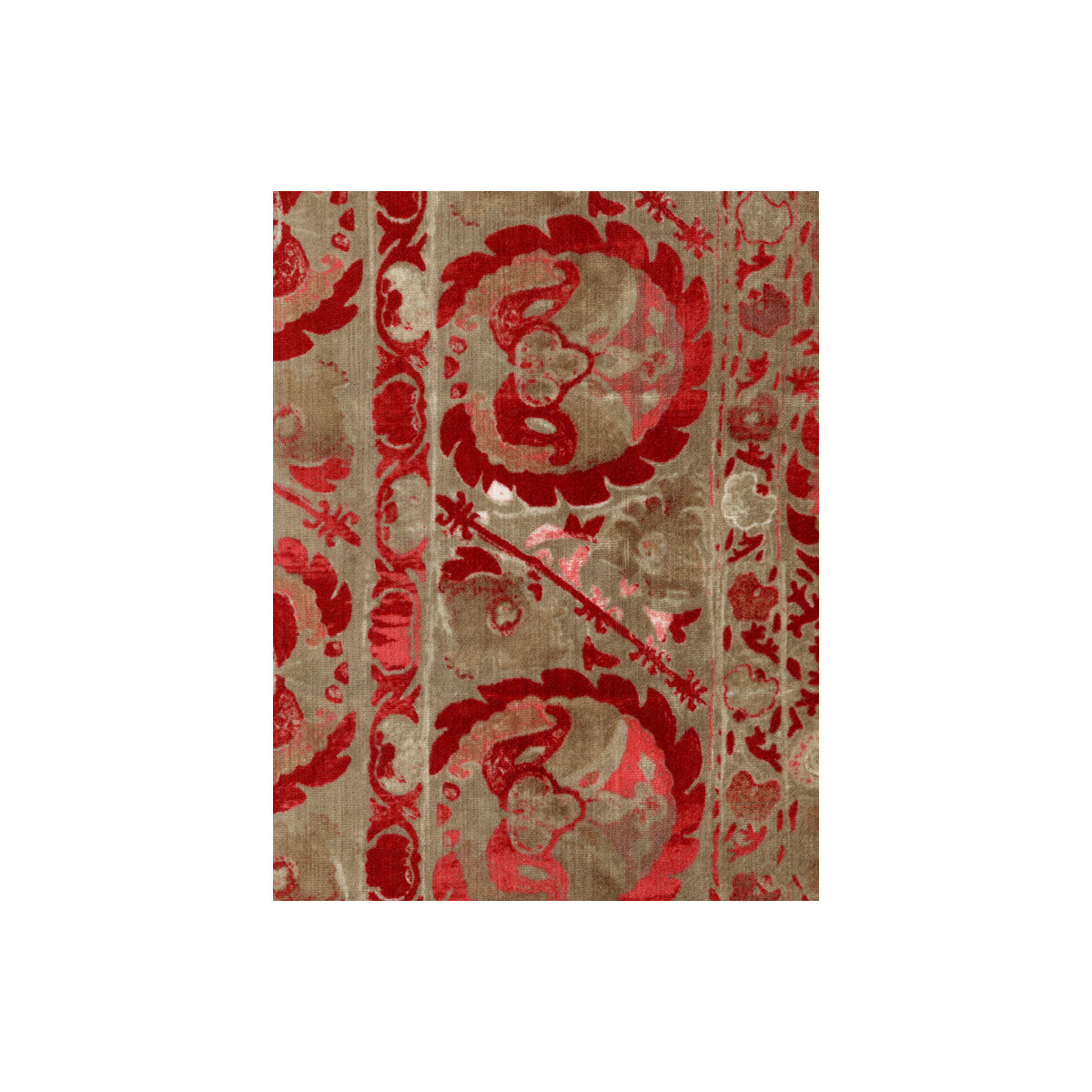 KRAVET COUTURE AM100050.916.0 IZNIK RED Fabric - Eade's Wallpaper