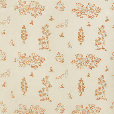 KRAVET COUTURE AM100318.12.0 FRIENDLY FOLK MELON ORANGE Fabric - Eade's Wallpaper