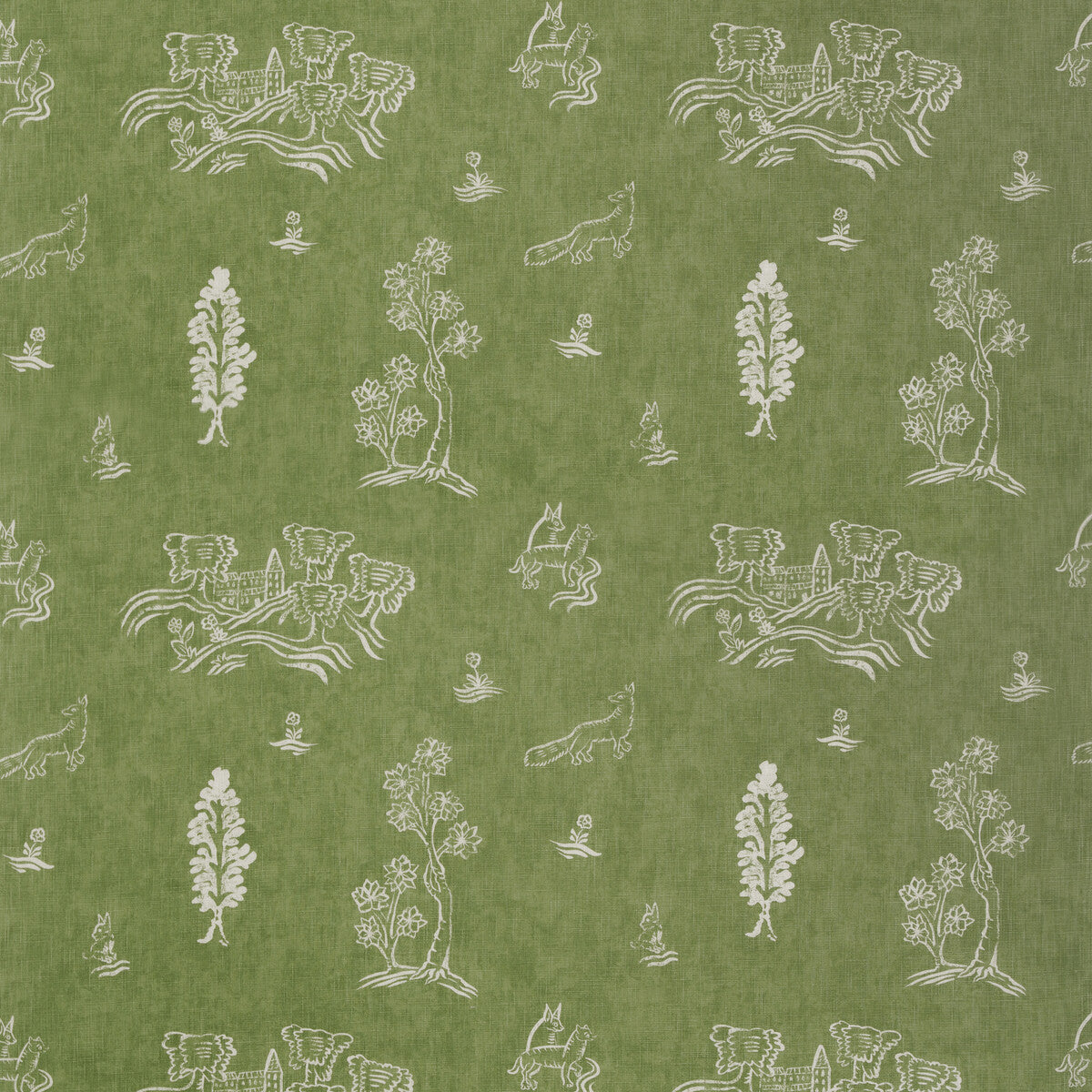 KRAVET COUTURE AM100318.3.0 FRIENDLY FOLK BASIL GREEN Fabric - Eade's Wallpaper
