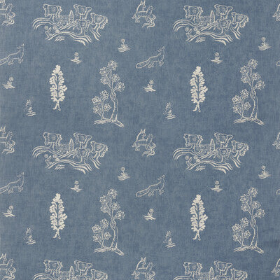 KRAVET COUTURE AM100318.5.0 FRIENDLY FOLK HAPPY BLUE Fabric - Eade's Wallpaper