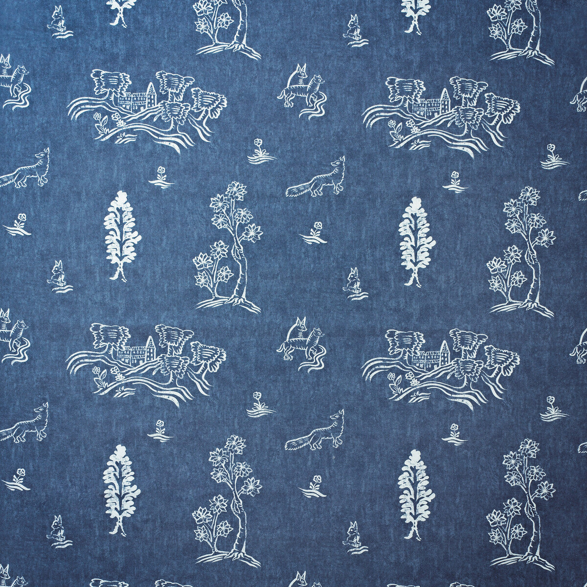 KRAVET COUTURE AM100377.5.0 FRIENDLY FOLK OUTDOOR HAPPY BLUE Fabric - Eade's Wallpaper