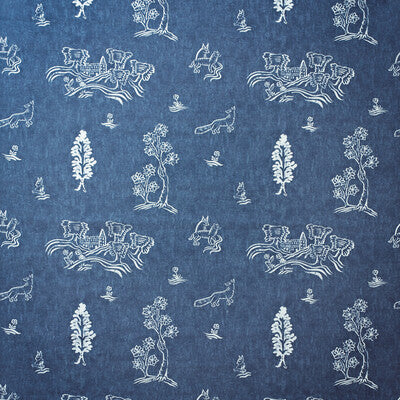 KRAVET COUTURE AM100377.5.0 FRIENDLY FOLK OUTDOOR HAPPY BLUE Fabric - Eade's Wallpaper