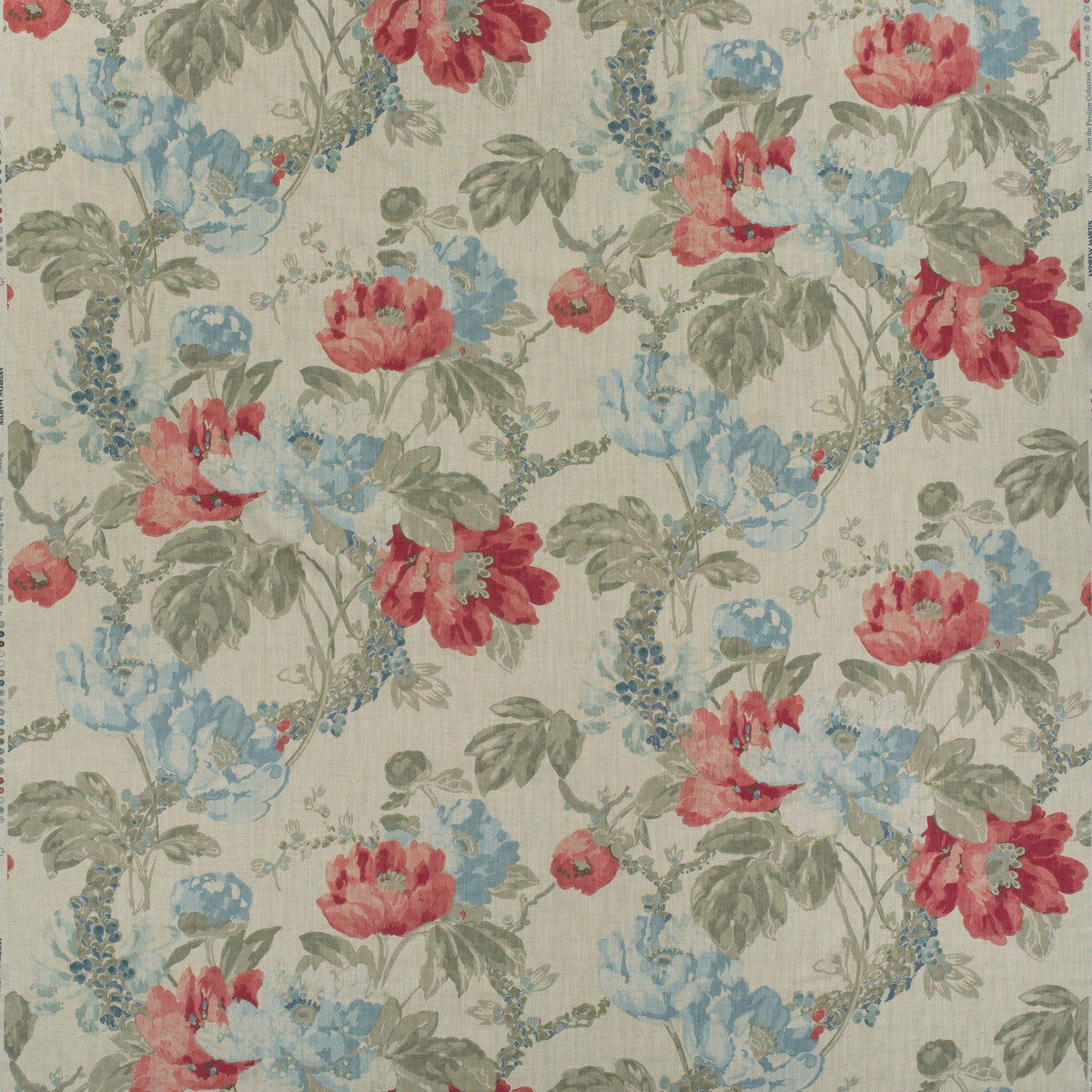 KRAVET COUTURE AM100449.517.0 PEONY SEA CORAL Fabric - Eade's Wallpaper