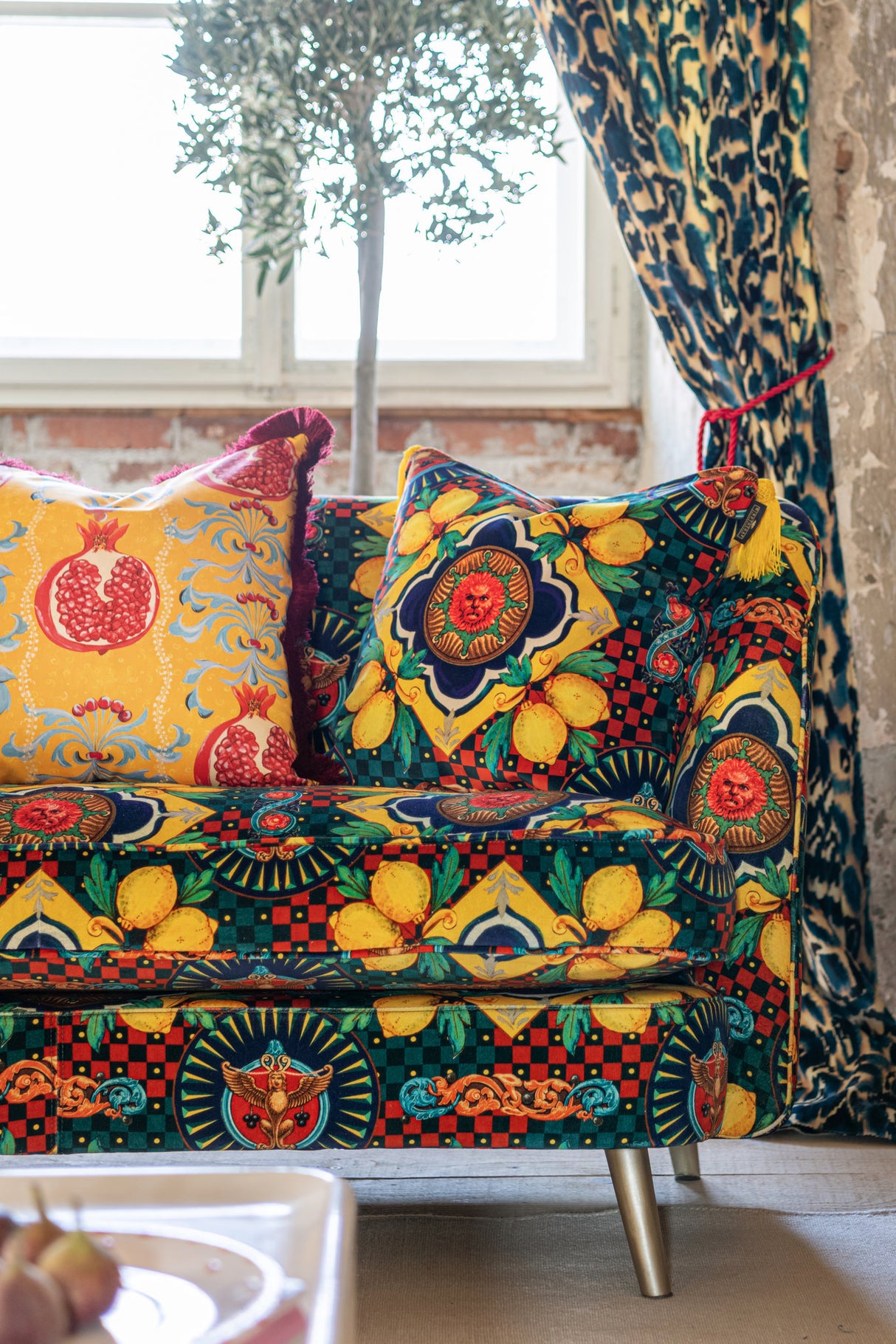 MindtheGap AMALFI Blue Velvet Cushion - Lifestyle Collection 2024