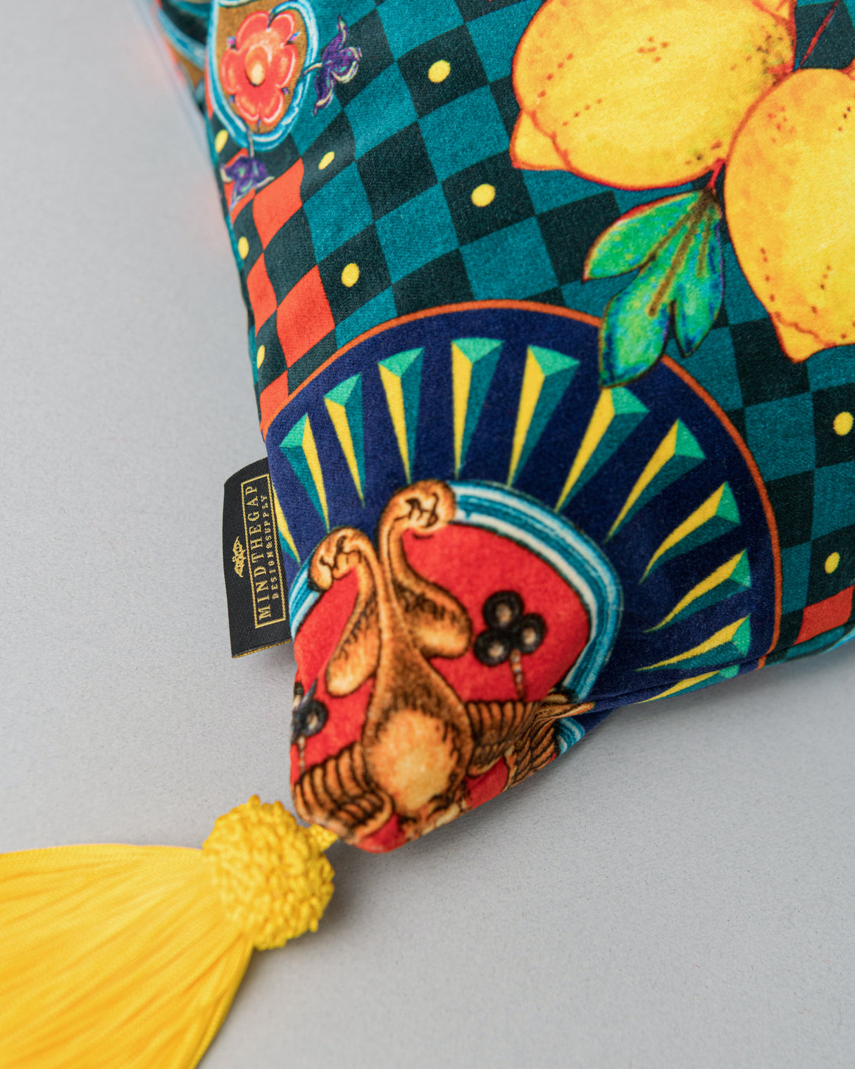 MindtheGap AMALFI Blue Velvet Cushion - Lifestyle Collection 2024