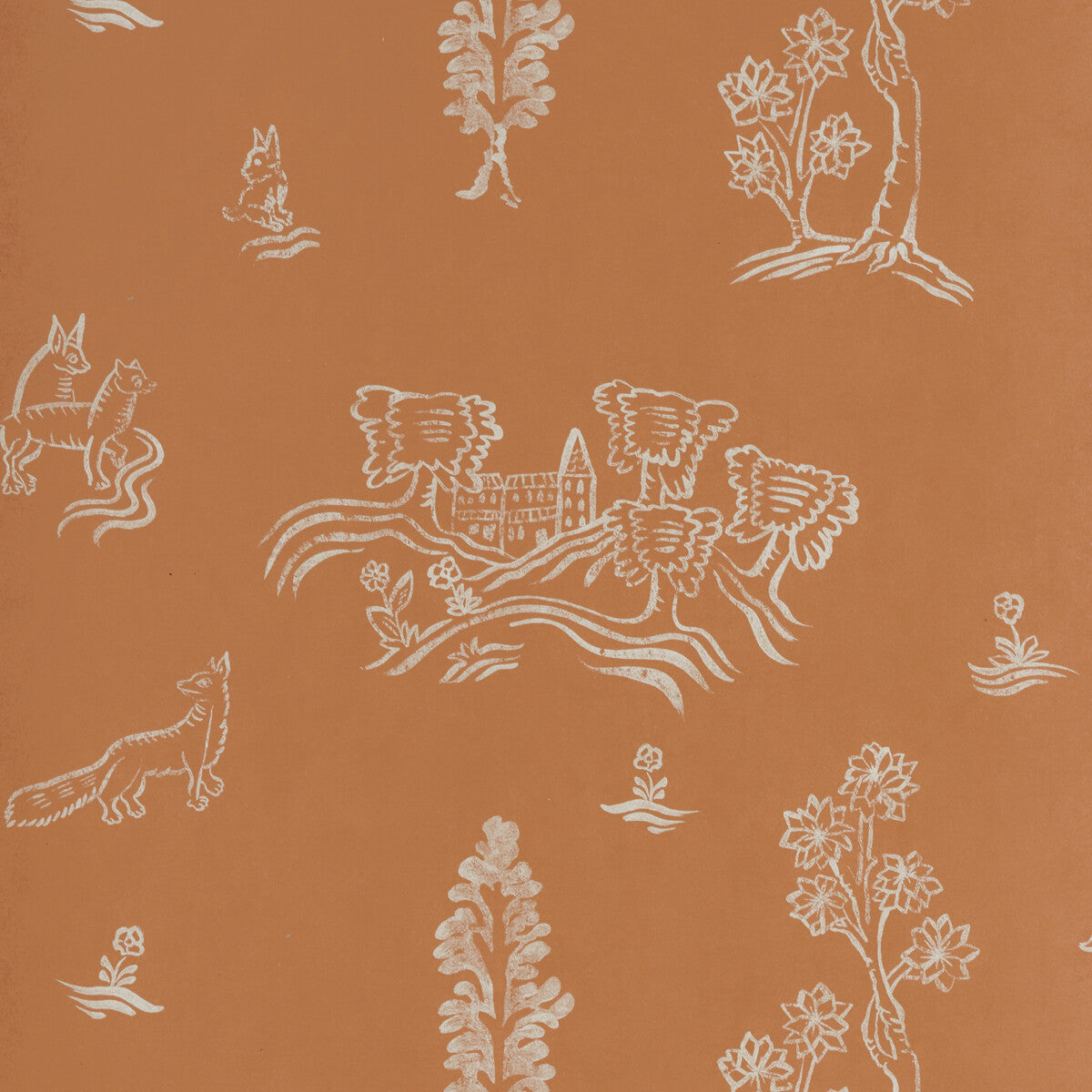 KRAVET COUTURE AMW10057.12.0 WYCHWOOD MELON ORANGE Wallpaper - Eade's Wallpaper