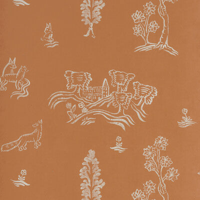 KRAVET COUTURE AMW10057.12.0 WYCHWOOD MELON ORANGE Wallpaper - Eade's Wallpaper