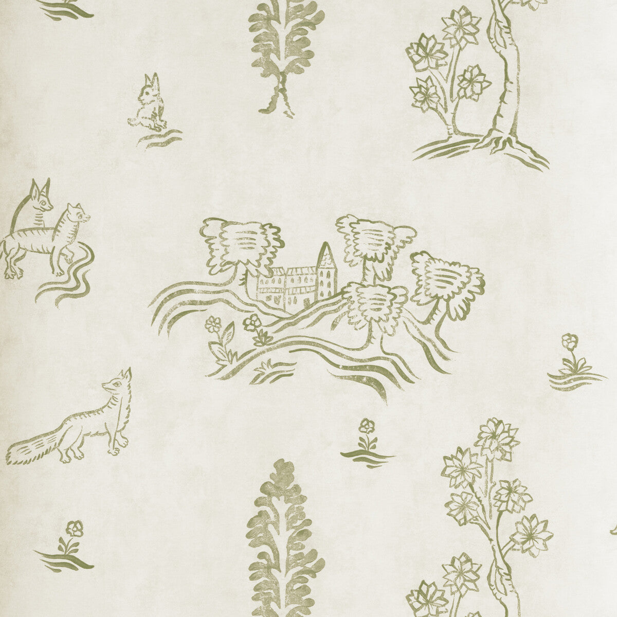 KRAVET COUTURE AMW10057.3.0 WYCHWOOD BASIL GREEN Wallpaper - Eade's Wallpaper