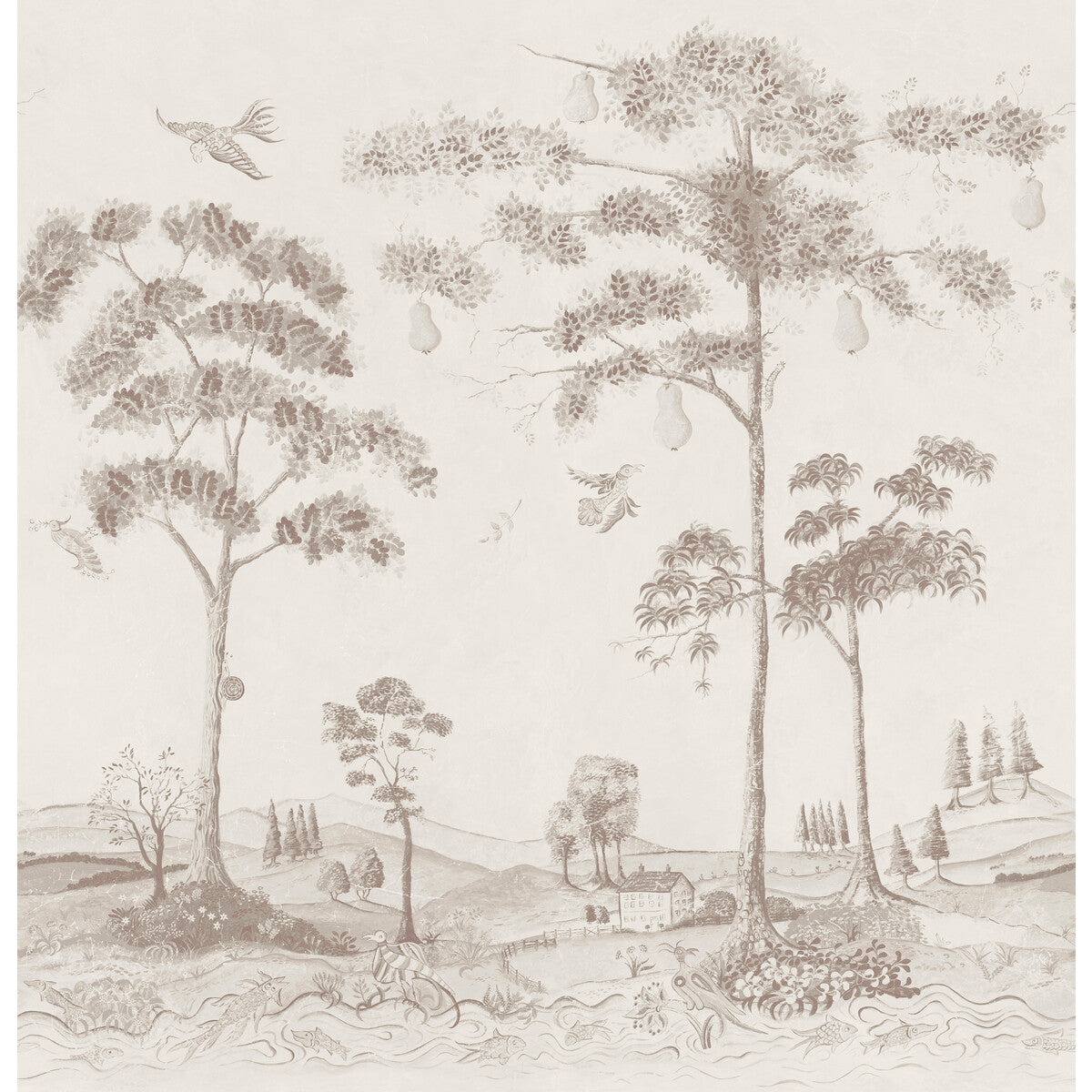 KRAVET COUTURE AMW10085.1101.0 MYTHICAL LAND CLAY Wallpaper - Eade's Wallpaper