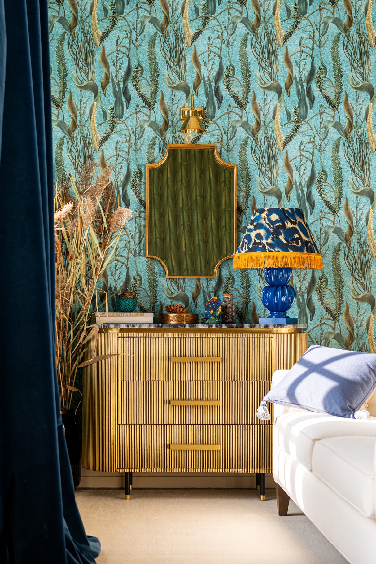 MindtheGap AQUATIC PLANTS Aquamarine - Wallpaper Collection 2024 - The Wetlands