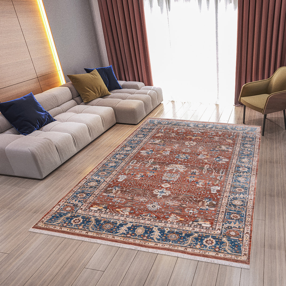 Amer Rugs ARC-3 Arcadia Oriental Design /Navy Area Rug