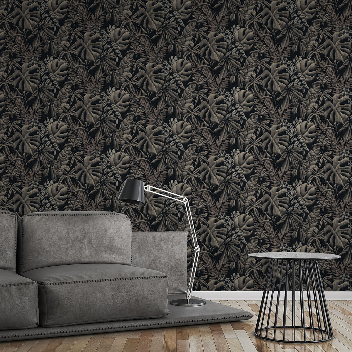 Eade’s Sapo Grey Tropical Foliage Wallpaper Grey