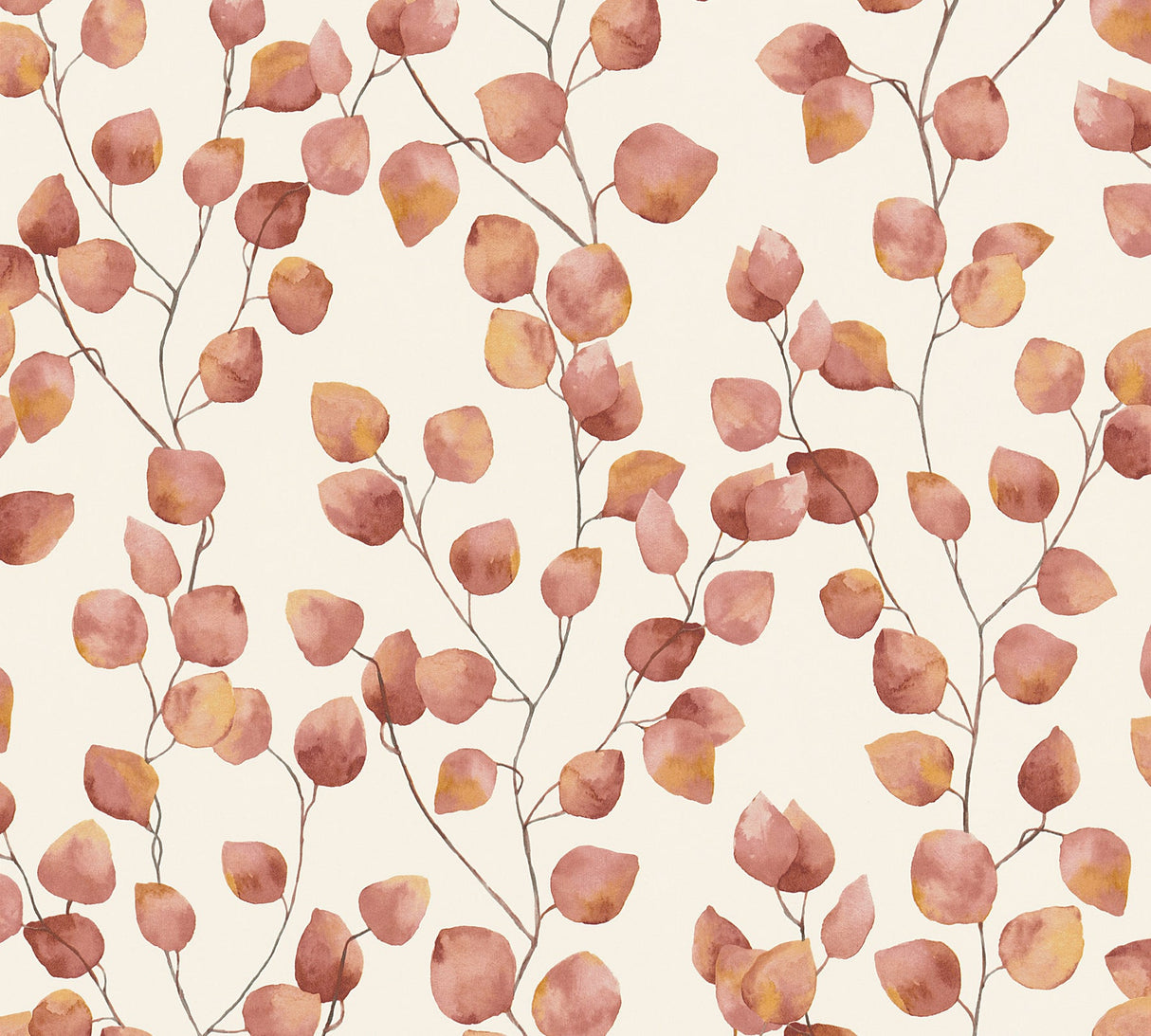 Eade’s Hedera Rust Painterly Vine Wallpaper Rust