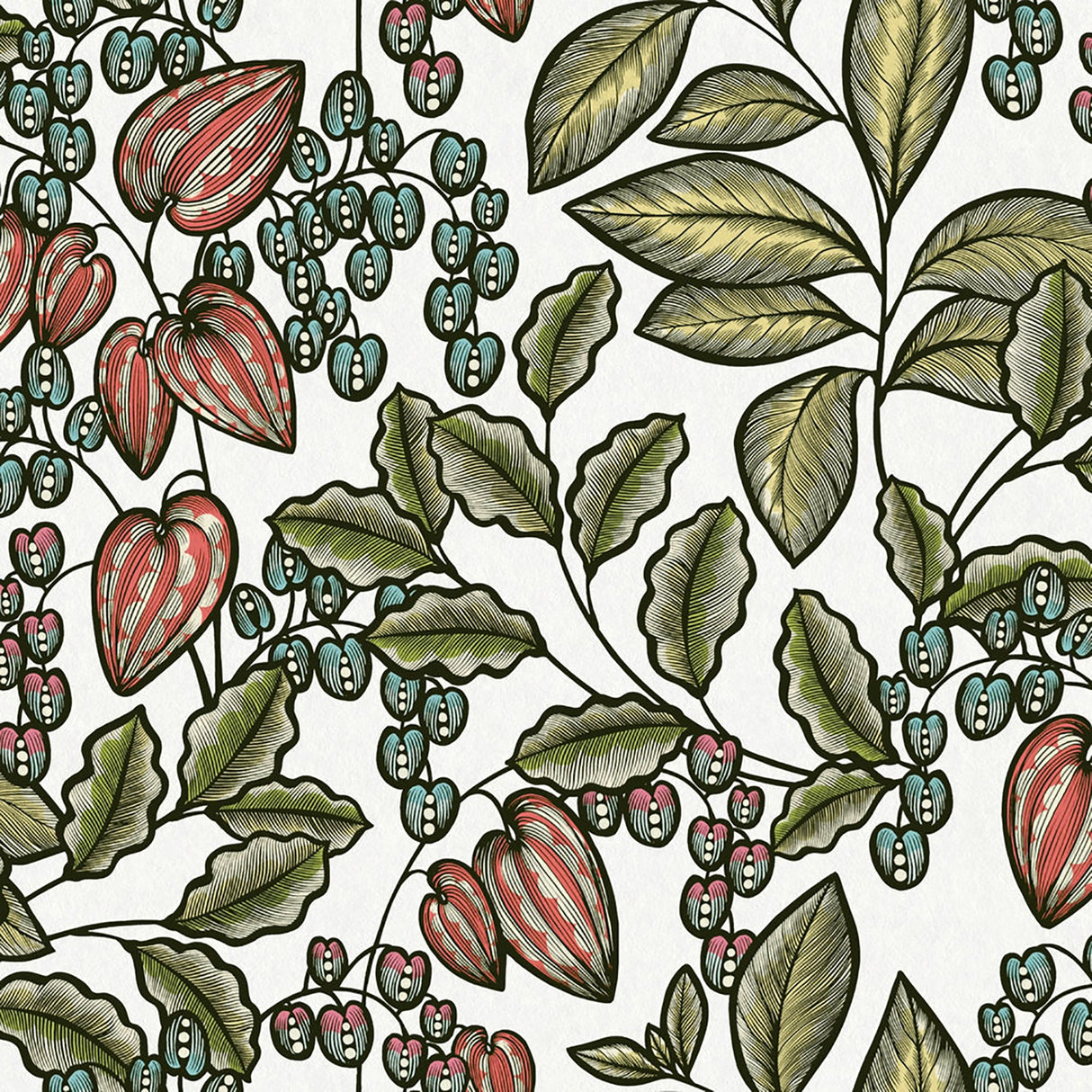 Eade’s Leif White Vine Trail Wallpaper White