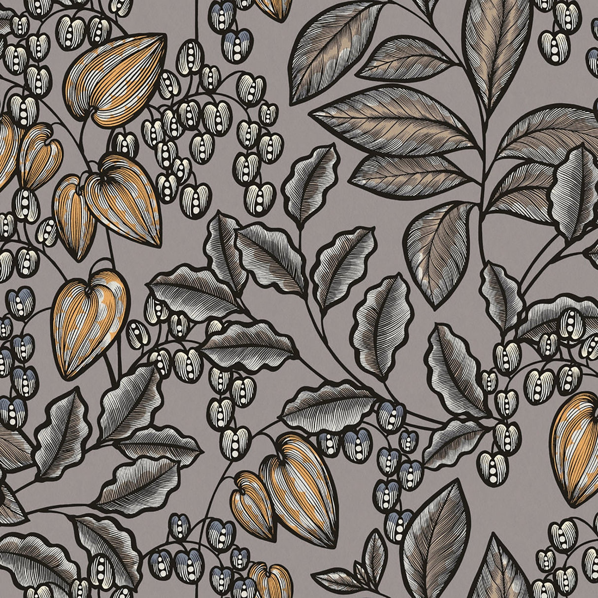 Eade’s Leif Grey Vine Trail Wallpaper Grey