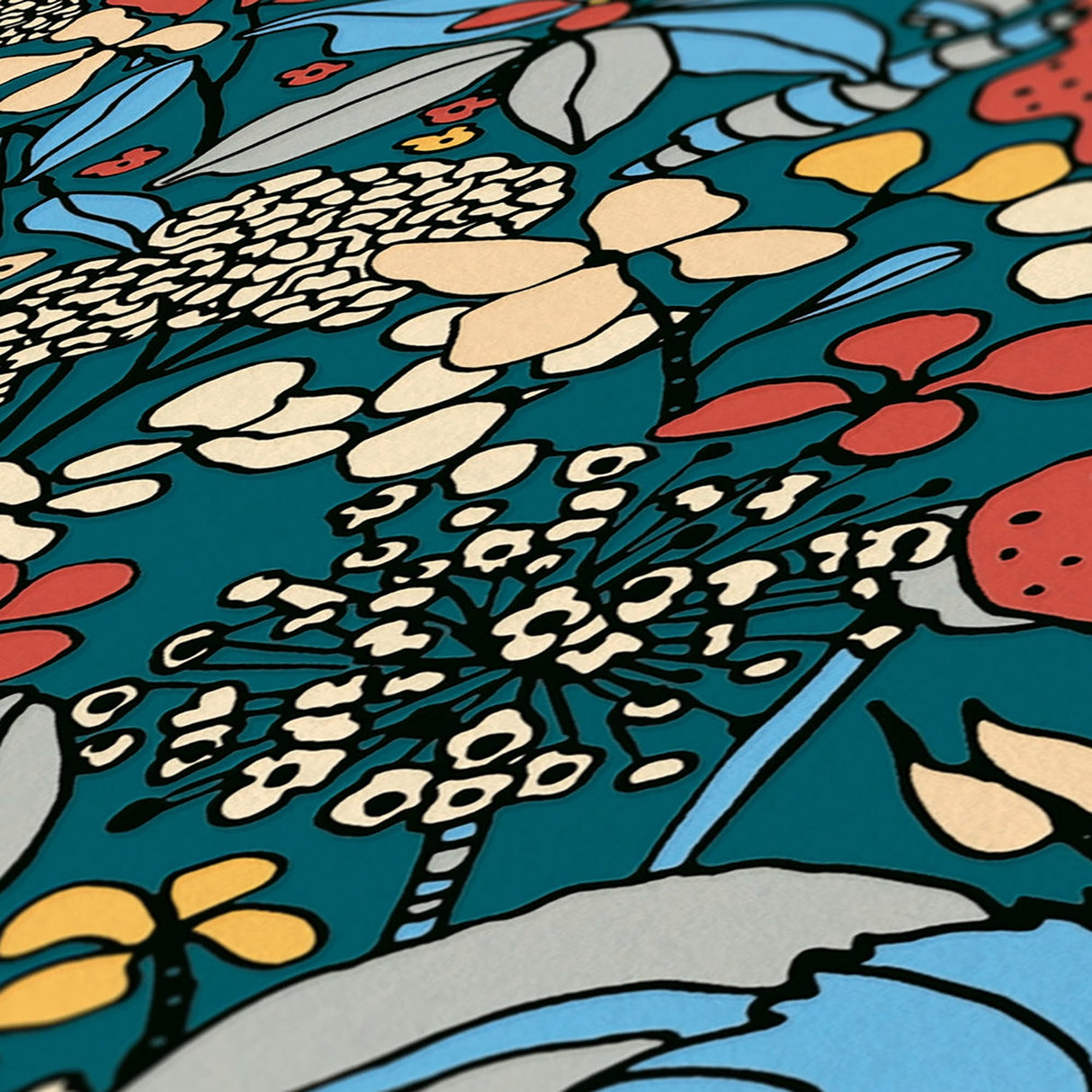 Eade’s Zetta Blue Floral Riot Wallpaper Blue