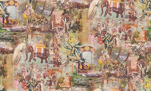 Eade’s Fenmore Olive Indian Safari Wallpaper Olive