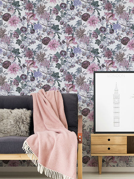 Eade’s Althea Lavender Flower Garden Wallpaper Lavender
