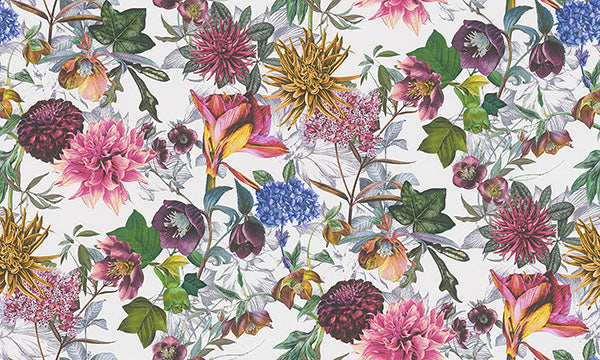 Eade’s Althea White Flower Garden Wallpaper White