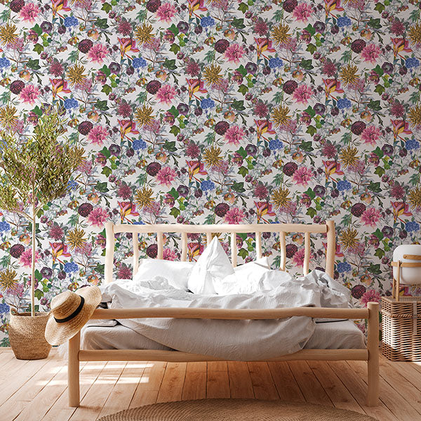 Eade’s Althea White Flower Garden Wallpaper White