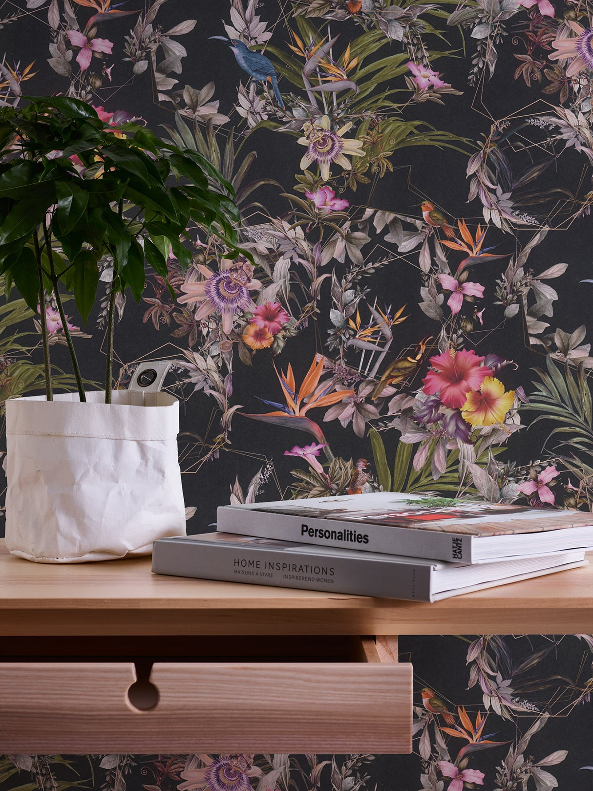 Eade’s Hollis Navy Tropical Wallpaper Navy