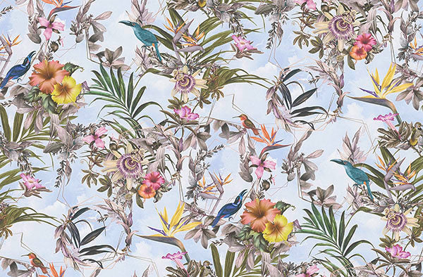 Eade’s Hollis Sky Blue Tropical Wallpaper Sky Blue