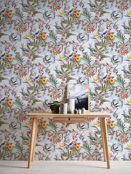 Eade’s Hollis Sky Blue Tropical Wallpaper Sky Blue